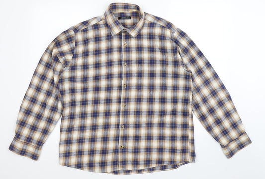 Dunnes Stores Mens Multicoloured Check   Button-Up Size L