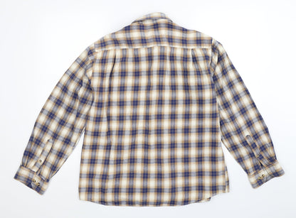 Back view of Dunnes men’s multicoloured check button-up, size L