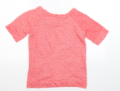Back view of Electric Pink women’s pink basic t-shirt, size XS