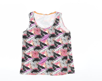 Additional front view of Pep&Co women’s pink floral basic blouse, size UK 10