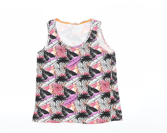 Pep & Co Womens Pink Floral  Basic Blouse Size 10