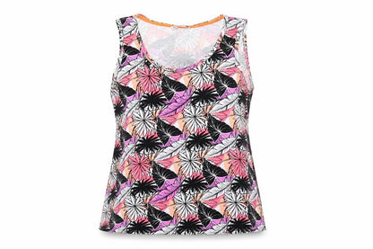 Front view of Pep&Co women’s pink floral basic blouse, size UK 10