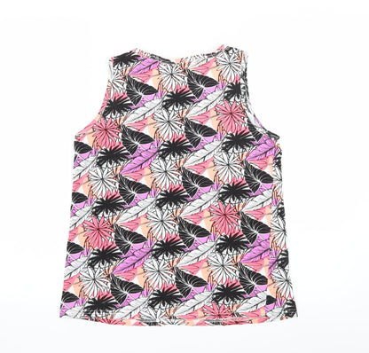 Back view of Pep&Co women’s pink floral basic blouse, size UK 10