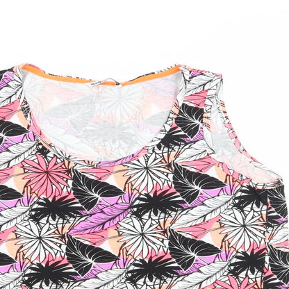 Close-up detail of Pep&Co women’s pink floral basic blouse, size UK 10