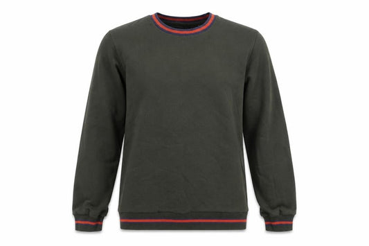 Front view of Brave Soul men’s green jumper, size S