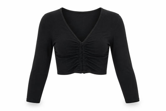 PRETTYLITTLETHING Womens Black   Cropped Blouse Size 8