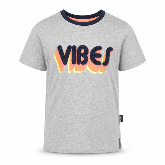 Front view of Primark boys’ grey basic t-shirt, size 5-6, years