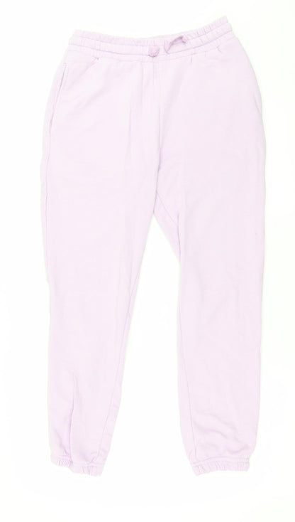 Additional front view of Pull&Bear women’s pink sweatpants, size L, 24-inch leg