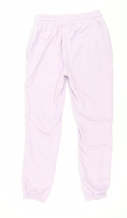 Back view of Pull&Bear women’s pink sweatpants, size L, 24-inch leg