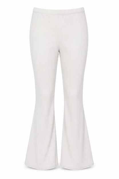 Front view of PRETTYLITTLETHING women’s beige trousers, size UK 12, 30-inch leg