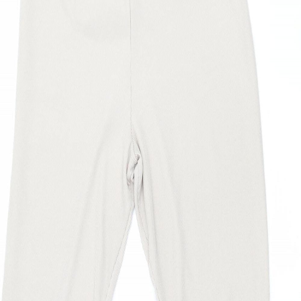 PRETTYLITTLETHING Womens Beige   Trousers  Size 12 L30 in
