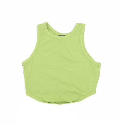 Front view of Primark women’s green basic tank, size M