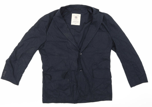 Blue Harbour Mens Blue Striped  Jacket Suit Jacket