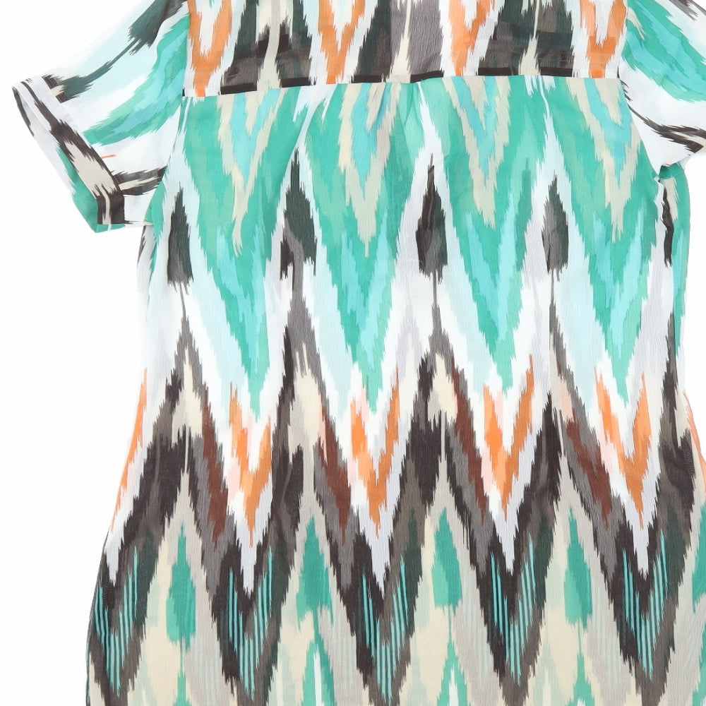John Richmond Womens Multicoloured Geometric  Tunic Blouse Size 12