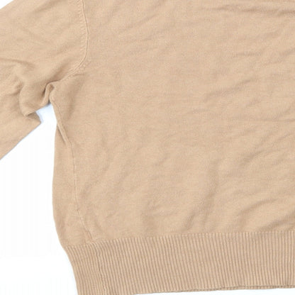 Brand and care label for New Look women’s beige jumper, size UK 12