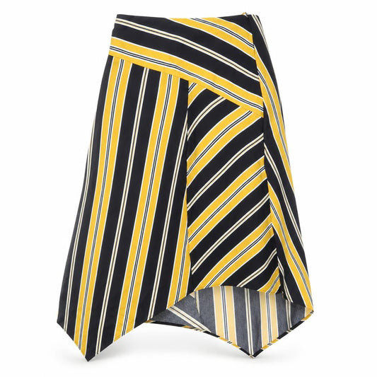 Front view of F&F women’s multicoloured geometric a-line skirt, size UK 6