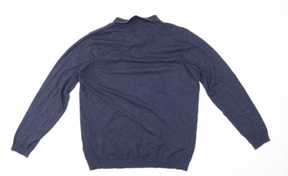 Back view of Easy men’s blue jumper, size L