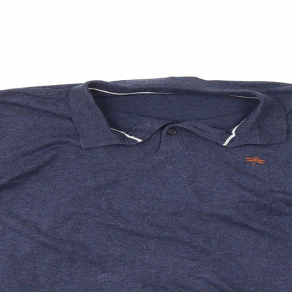 Close-up detail of Easy men’s blue jumper, size L