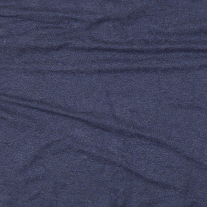 Brand and care label for Easy men’s blue jumper, size L