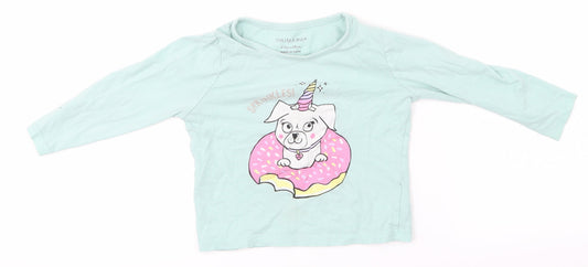 Primark Girls Green   Basic T-Shirt Size 2-3 Years  - Sprinkles