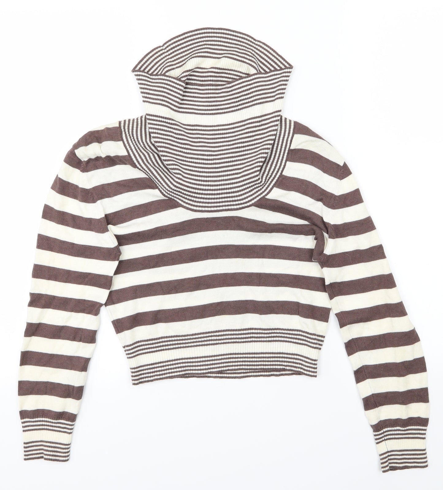 West One Womens Beige Striped  Pullover Jumper Size 10