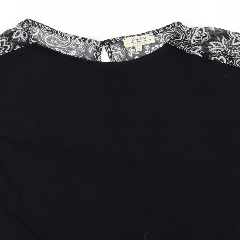 Papaya Womens Black   Basic Blouse Size 8