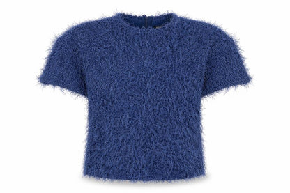 Front view of Pep&Co girls’ blue jumper, size 5-6, years