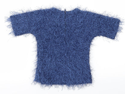 Back view of Pep&Co girls’ blue jumper, size 5-6, years