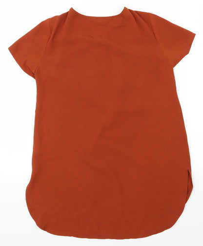 Back view of New Look women’s orange basic blouse, size UK 8