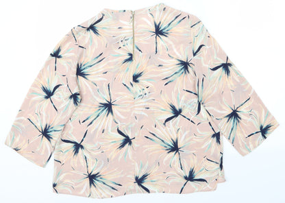Back view of Atmosphere women’s pink floral basic blouse, size UK 14