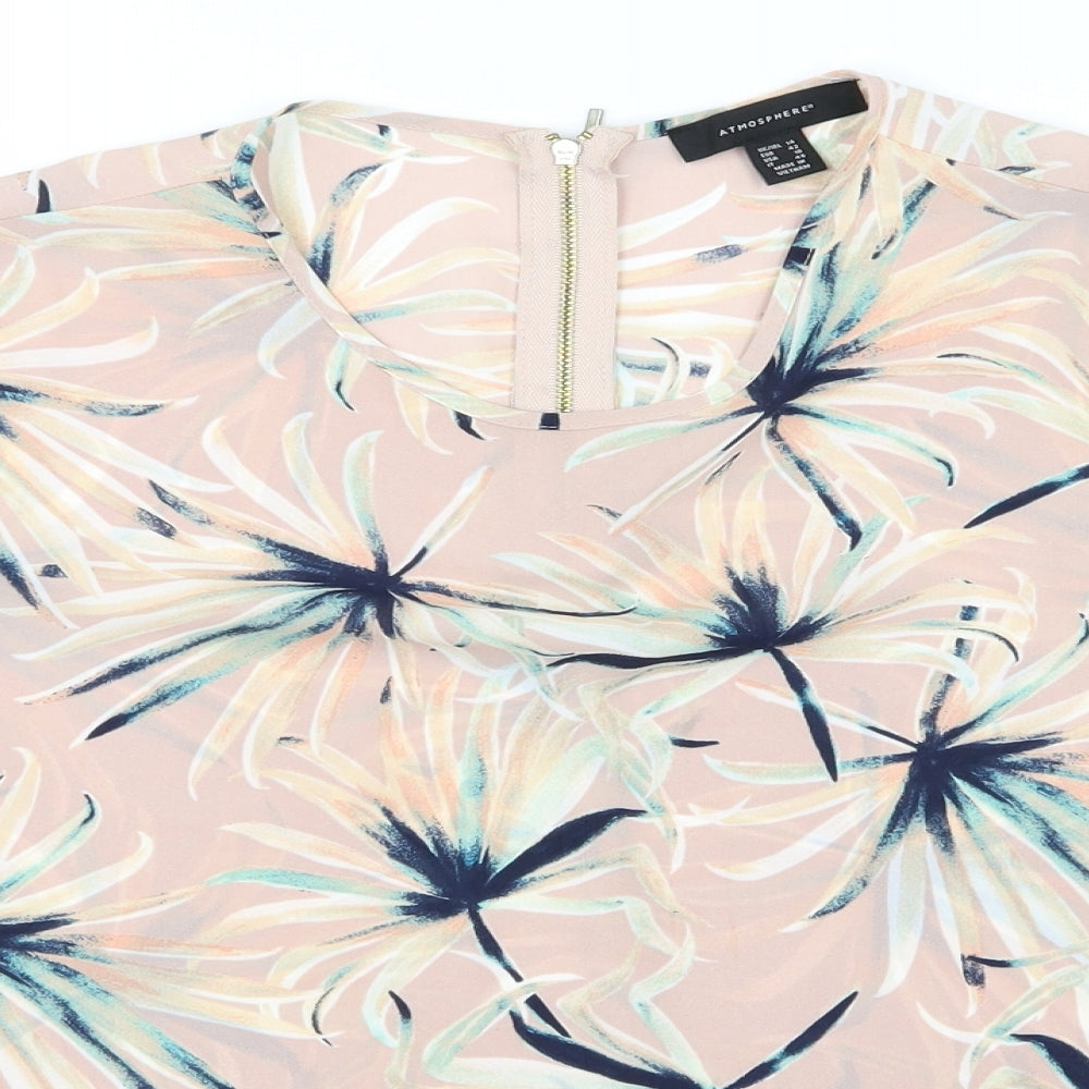 Atmosphere Womens Pink Floral  Basic Blouse Size 14