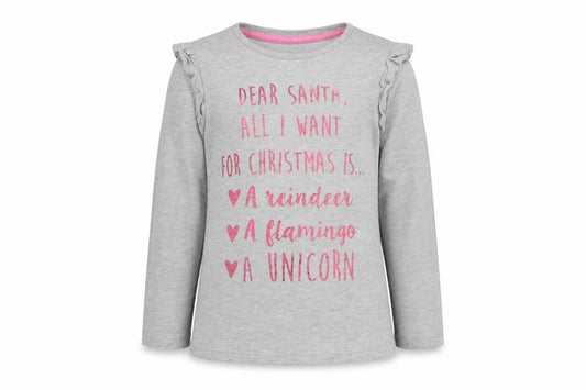 Front view of George girls’ grey basic t-shirt, size 4-5, years