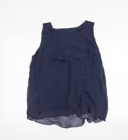 Back view of Stock Shop women’s blue basic tank, size M