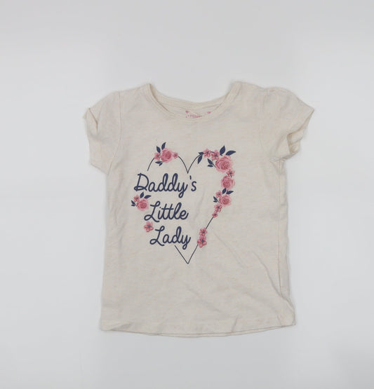 Primark Girls Beige   Basic T-Shirt Size 5-6 Years
