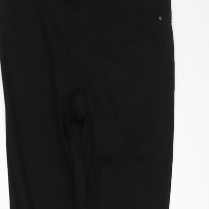 Close-up detail of denim co women’s blue denim straight jeans, size UK 14