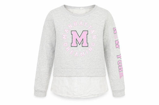 H&M Girls Grey   Pullover Hoodie Size 10-11 Years  - manhatten dreaming
