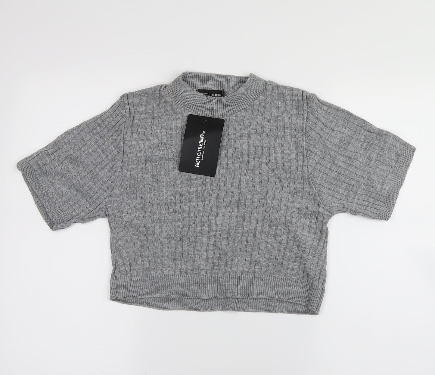PRETTYLITTLETHING Womens Grey   Pullover Jumper Size S
