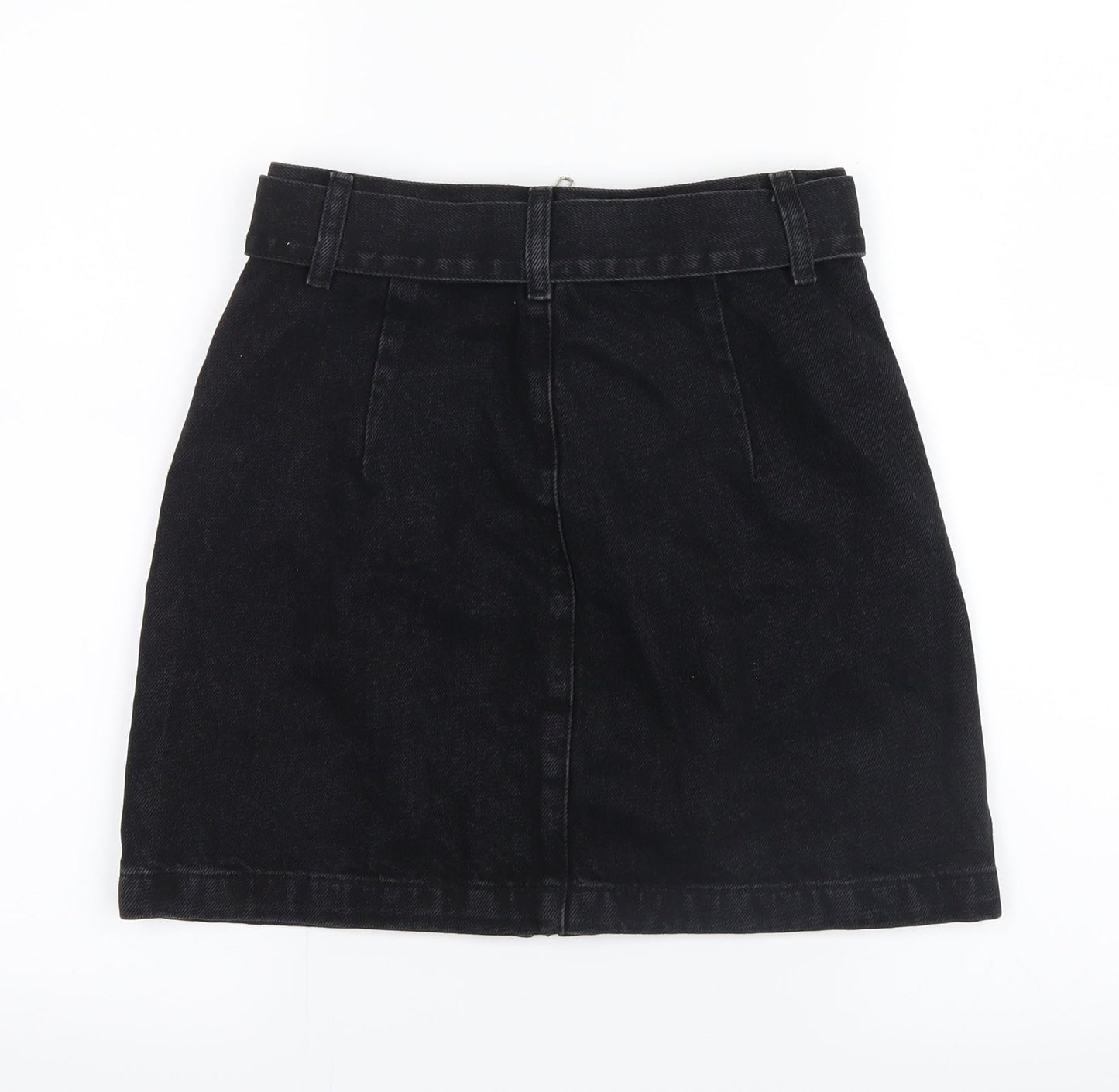 Topshop Womens Grey  Denim Mini Skirt Size 6