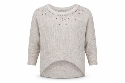 Front view of Peacocks women’s pink jumper, size M