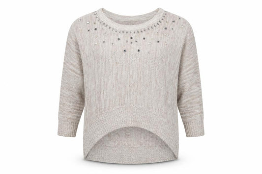 Front view of Peacocks women’s pink jumper, size M
