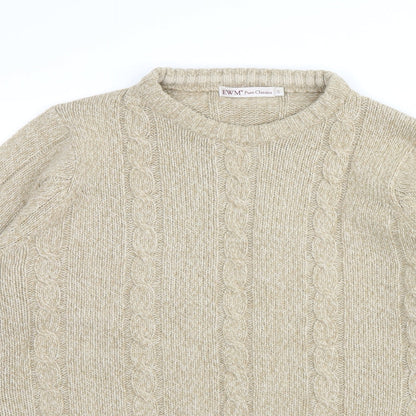 Close-up detail of ewm classics women’s beige jumper, size S