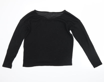 Back view of Noisy May women’s black microfibre jumper, size S