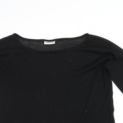 Close-up detail of Noisy May women’s black microfibre jumper, size S