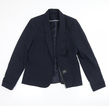 Front view of F&F women’s blue jacket blazer, size UK 12