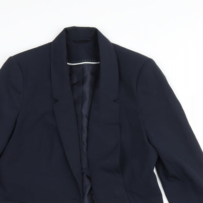 Close-up detail of F&F women’s blue jacket blazer, size UK 12