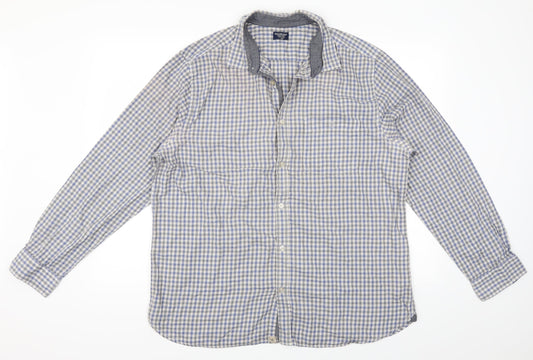 boston crew Mens Grey Plaid   Button-Up Size XL