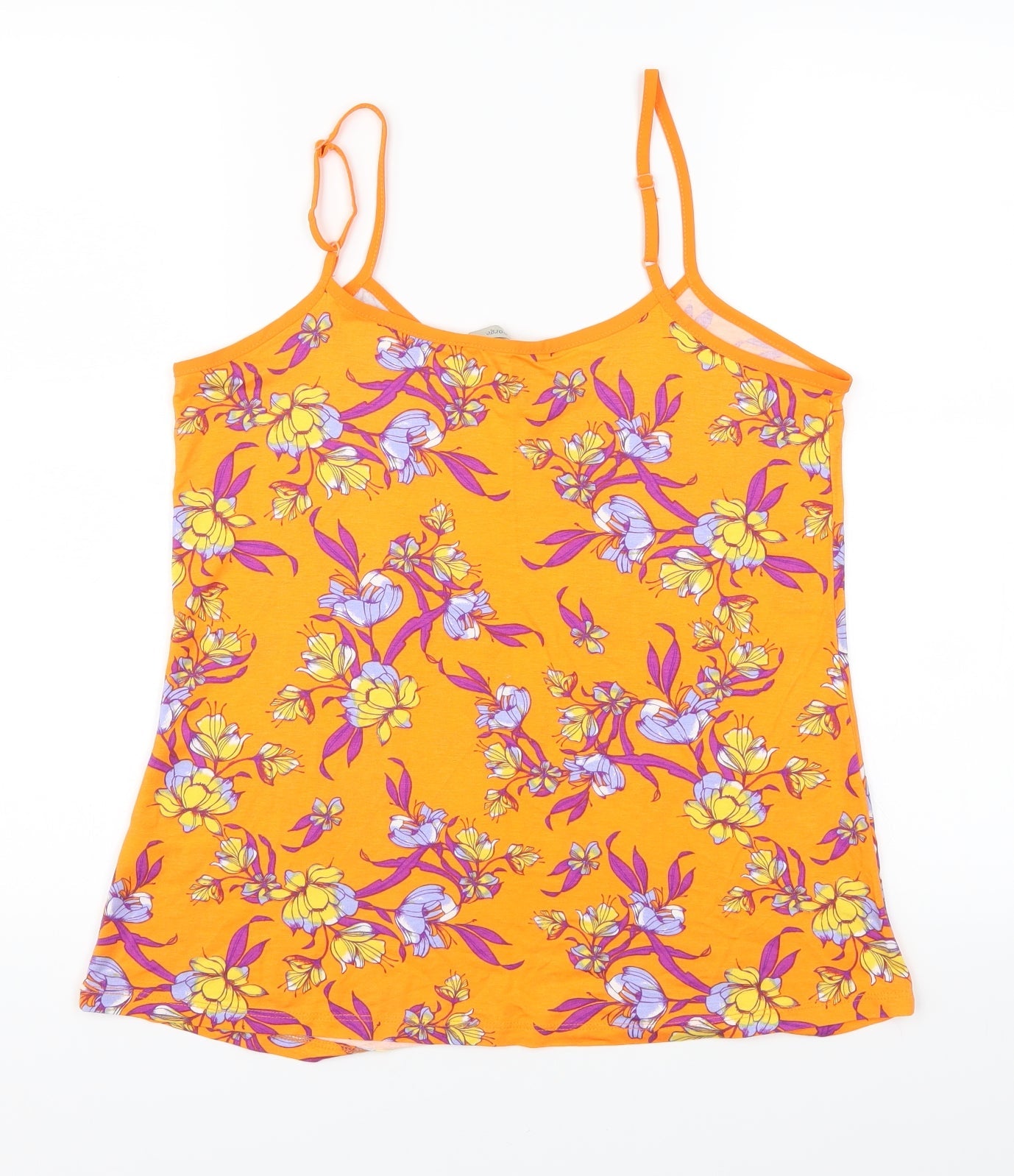 George Womens Orange Floral  Basic Tank Size 8