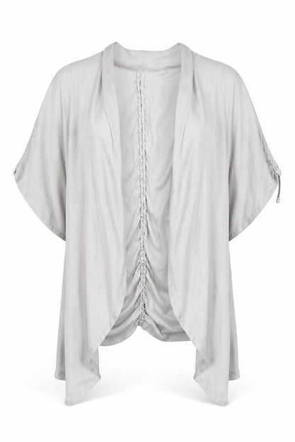 Front view of River Island women’s grey basic blouse, size UK 6