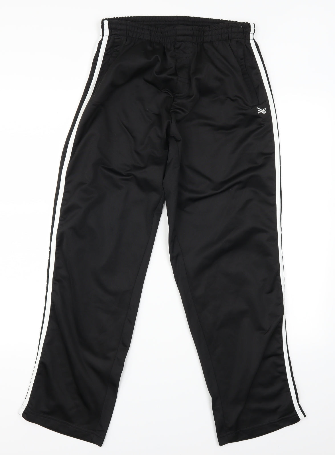 Additional front view of urban gang women’s black jogger trousers, size M, 27-inch leg