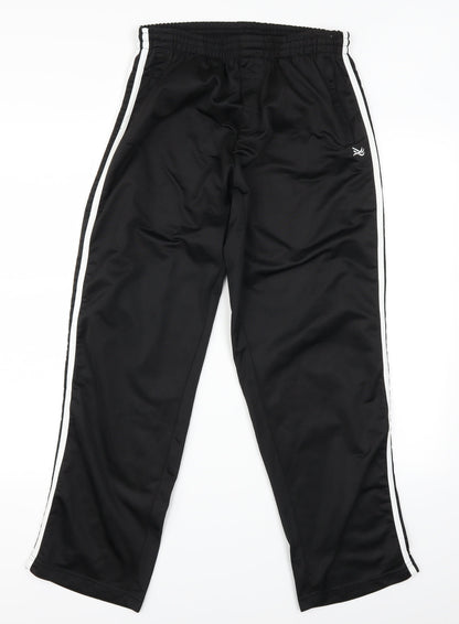 Additional front view of urban gang women’s black jogger trousers, size M, 27-inch leg